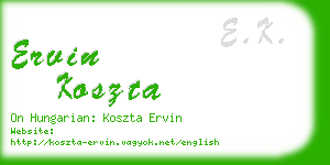 ervin koszta business card